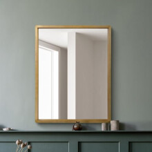 The Naturalis - Solid Oak Framed Overmantle Wall Mirror 40" X 31" (102CM X 80CM) Scandinavian 'Scandi' Inspired, Brown