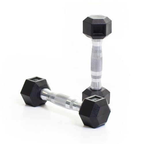 BODYPOWER 1Kg Rubber Hex Dumbbells (x2)