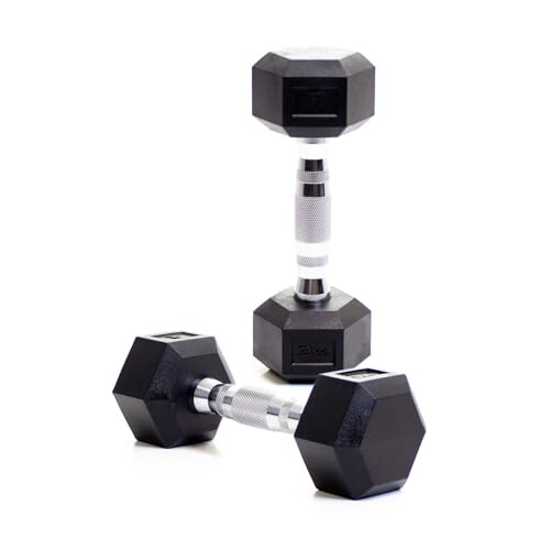 BODYPOWER 3Kg Rubber Hex Dumbbells (x2)