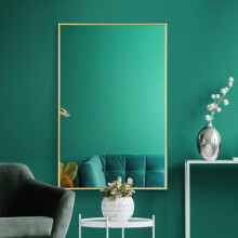 MirrorOutlet The Artus - Gold Modern Aluminium Edged Wall Mirror 35" X 24" (90CM X 60CM) Silver Mirror Glass