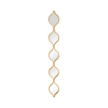 MirrorOutlet The Quinque - Gold Metal Framed Tear Drop Wall Mirror 49" X 6" (124CM X 15CM) Silver Mirror Glass with Black all weather Backing.