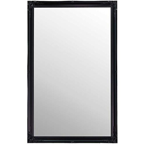 Large Black Antique Style Rectangle Wall Mounted Mirror 5Ft6 X 3Ft6 167x106cm 1