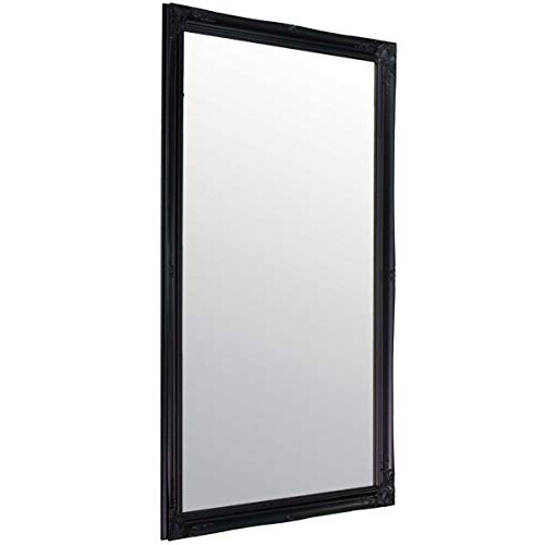 Large Black Antique Style Rectangle Wall Mounted Mirror 5Ft6 X 3Ft6 167x106cm 2