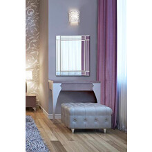 MirrorOutlet Modern Triple Edge Modern Frameless All Glass Venetian Mirror, 68 x 58 cm, YC082