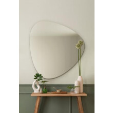 MirrorOutlet The Lapis - Large Frameless Pond Wall Mirror 32" X 24" (80cm X 60cm) Silver Mirror Glass On A Black Backing.