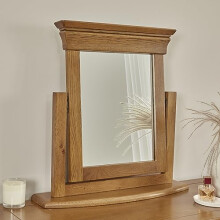 French Louis Oak Dressing Table Mirror – Elegant French Styling with Premium Craftsmanship - H 600mm x W 600mm x D 160mm