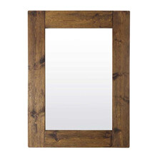 MirrorOutlet Large Rustic Natural Solid Wood Brown Wall Mirror 4Ft X 3Ft (122cm X 91cm), 122x91,UA005