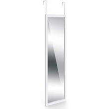 Floralcraft Over Door Full Length Mirror – White Hanging Door Mirror for Bedroom, Wardrobe & Dressing (33 x 110cm)