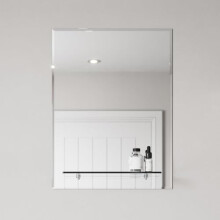 Artis 450 x 600mm Bevelled Edge Bathroom Mirror With Shelf Frameless Vanity Mirrors Wall Mounted 4mm Mirrored Glass, Rectangular