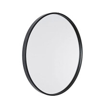 Milano Annalise Black 600mm Wall Hung Round Bathroom Mirror