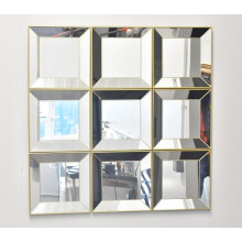 DEENZ Contemporary Set Square Mirrors Gold Home Decorative Living Room Bedroom Room Eyecatching Design Best For Gift 25X25Cm (9)