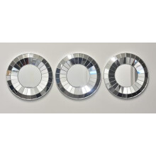 DEENZ Set Of 3 Silver Style Art Decor Round Wall Mounted Mirror Home Decor Wall Mirror Deautifull Living Room Bedroom Hallway Mirrors 25x25cm