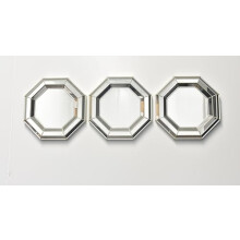 DEENZ Set Of 3 Champagne Art Decor Octagon Wall Mounted Mirror Home Decor Wall Mirror Deautifull Living Room Bedroom Hallway Mirrors 25x25cm