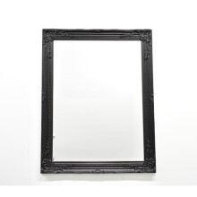 DEENZ 94X74Cm Large French Vintage Antique Baroque Inspired Ornate Wall Mirror French Hallway Bathroom Wooden Home Décor (Black)