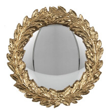 MAISONICA 19cm Ornate Gold Convex Porthole Wall Mirror - Wall Art Decoration Gift