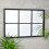 DEENZ Window Style Wall Mirror Durable Frame Indoor/Outdoor Living Collection Rectangular Wall Mirror 50X76Cm (Black) 3