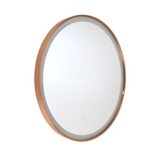 Milano Camila 600mm Brushed Copper Wall Mounted Cool White LED Round Bathroom Mirror