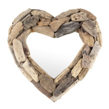 Darthome Wall Mirror Heart Driftwood Wooden 30cm Vintage Living Room Home Decor Nautical