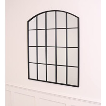 Select Mirrors Brooklyn Large Wall Mirror for Walls, Living Room, Hallways: Arch Style Black Mirror - 91cm H x 76cm W (36'" x30)