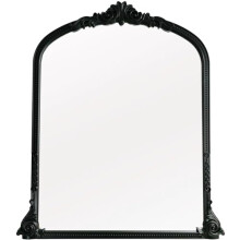 DEENZ 70X80Cm Ornate Beaded Frame Wall Mirror Black Arched Decorative Badroom Living Room Home Décor