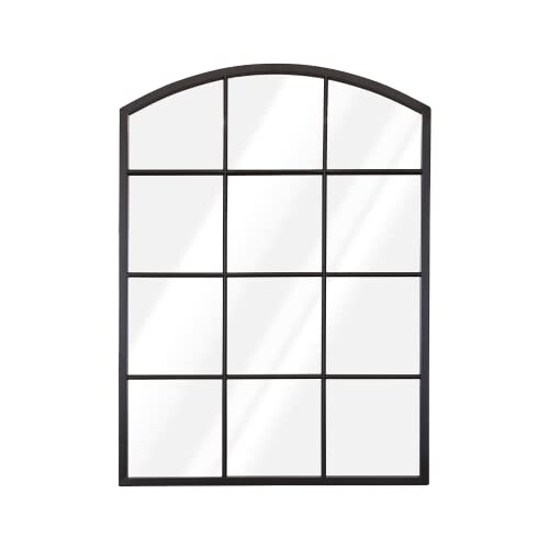 Select Mirrors Rockford Arched Window Wall Mirror - 56cm x 76cm (Black)
