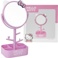 Get Trend Hello Kitty Sanrio Mirror Jewellery Stand Girls Teens, Kawaii Dressing Table Mirror with Trinket Tray, Bedroom Decor, Anime Gifts for Girls