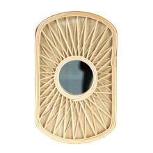 Darthome Small Wooden Sunburst Wall Mirror 9.5cm Mini Decoration Bathroom Bedroom Hallway