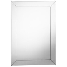 DEENZ Angled Bevelled Edges Glass Frameless Mirrored Border Wall Mounted Mirror Home Decor Rectangular Clear Silver Finish Charming Your Indoor Spaces