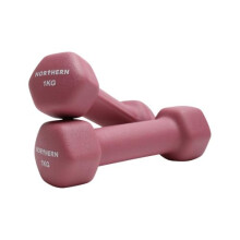 Northern Dusk Pink Neoprene Hex Dumbbells Pair, 1kg–8kg Hand Weights for Home Gym Strength Training, Non-Slip Hexagonal Dumbbells for Fitness,