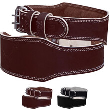 Mytra Fusion Weight Lifting Belt Leather Fitness Training Back Support 4" Wider (Brown, Medium)