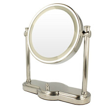 Clearview 8" Round Double Sided LED Tabletop Illuminated Magnifying Mirror 1/5X Magnification - MLMIR109