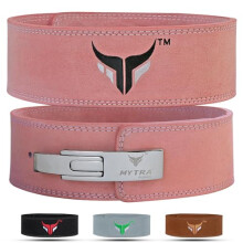 Mytra Fusion Leather Weight lifting power lifting back support belt weight lifting belt men weight lifting belt women weightlifting belt (Medium,
