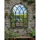 DEENZ Arched Top Window Wall Hanging Mirror Black Finish Plastic Frame Grid Pattern Indoor/Outdoor Use Style Elegant Vanity Gothic Display Home Office 3