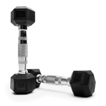 NORTHERN Hex Dumbbells Pair 1KG-10KG Pairs with Metal Handles Anti-Rolling Sports Weights Sets Home Gym Equipment Workout Fitness Hexagonal Rubber