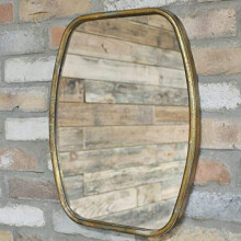 Darthome Ltd Vintage Gold Metal Rectangular Home Bathroom Glass Wall Mounted Vanity Mirror 39cm x 49cm
