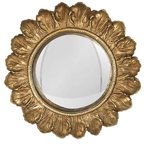 MAISONICA Gold Sunburst Wall Mirror - Distressed Gold 18cm Wall Feature