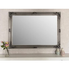 DOWNTON INTERIORS UK Extra Large Silver Antique Style Wall Mirror - Overall Size: 42 inches x 30 inches (107cm x 76cm)