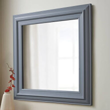 DEENZ GREY WALL MIRROR square frame dorset country style wall mirror 55x55cm