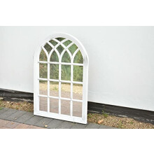 DEENZ White Rustic Soho Window Style Mirror Elegant Vintage Hallway Mirror 50.5X71X2.5Cm