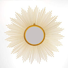 Harrow Decor Large Sunburst Mirror WM007G, Size 90cm in Gold Finish