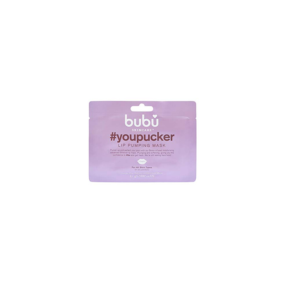 Bubu Skincare Bubu Lip Plumping Mask - #Youpucker Helps Hydrate & Moisturise Lips, Hydrogel Sheet Mask - Nourishing & Exfoliation Helps Reduce Lip Lines | Vegan