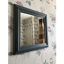 DEENZ BLACK WALL MIRROR square frame dorset country style wall mirror 55x55cm