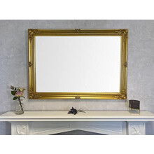 DOWNTON INTERIORS UK Extra Large Gold Antique Style Wall Mirror - Overall Size: 42 inches x 30 inches (107cm x 76cm)