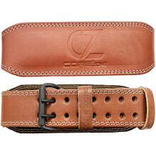 COREZONE Genuine Leather 4" Weight Lifting Belt for Men and Woman Gym Weight Belt Lumbar Back Support Powerlifting Weightlifting Heavy Duty Workout