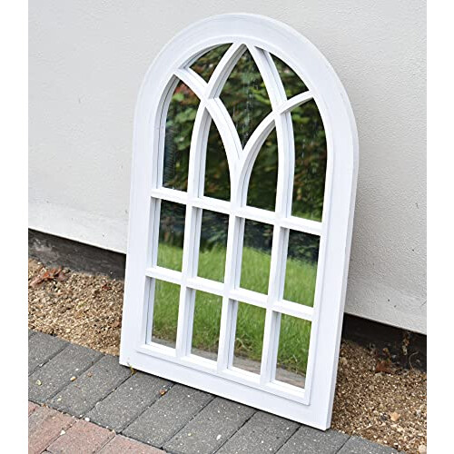 DEENZ White Rustic Window Soho Style Mirror Hallway Vanity Wall Elegant Vintage Style 76x51cm