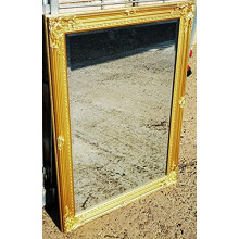 LARGE GOLD ORNATE WALL MIRROR RUSTIC GOLD FRENCH HALLWAY BATHROOM WOODEN FLOWERY DESIGN 104x74cm