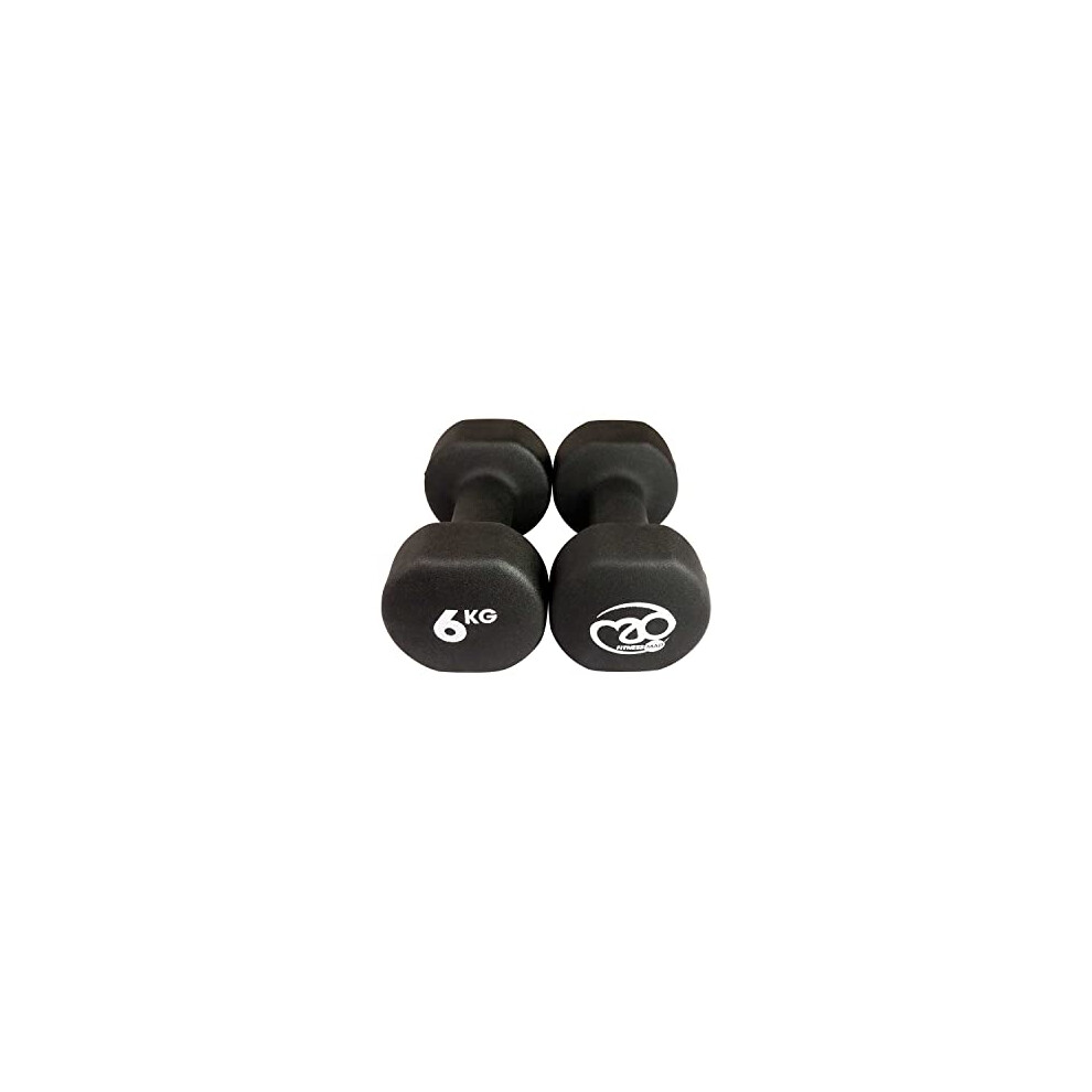 Fitness Mad Black 6Kg Dumbbells - Image 3