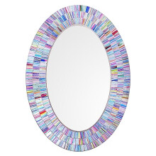 Harrow Decor Oval shaped Mosaic Mirror size 16''x22'', WM-084 in Rainbow colours