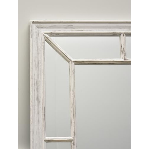 DEENZ Antique White window Mirror Stylish Decor Wall hallway rustic 60x76CM 2
