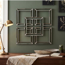 DEENZ Decorative Geo Mirror 5 Square Style Stunning art décor wall mirror bathroom, bedroom Any Room Of The House 40x40cm (3)